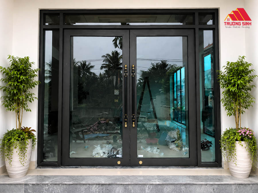 Cửa đi nhôm kính cường lực